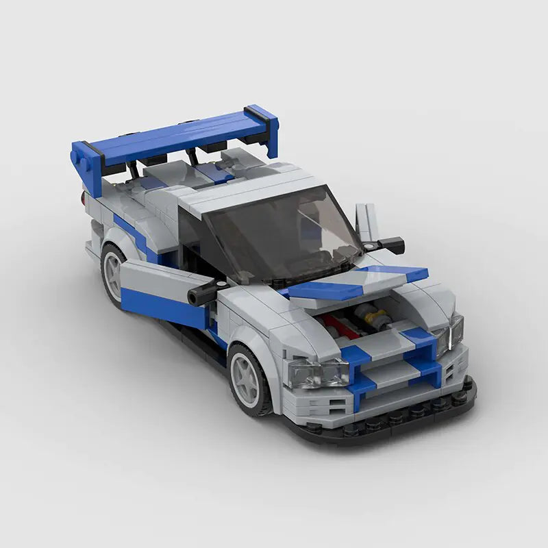 Nissan Skyline R34 LEGO Set (Grey & Blue Edition)