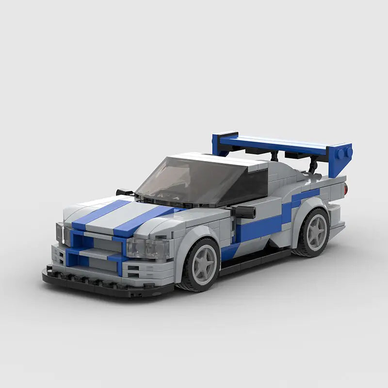 Nissan Skyline R34 LEGO Set (Grey & Blue Edition)