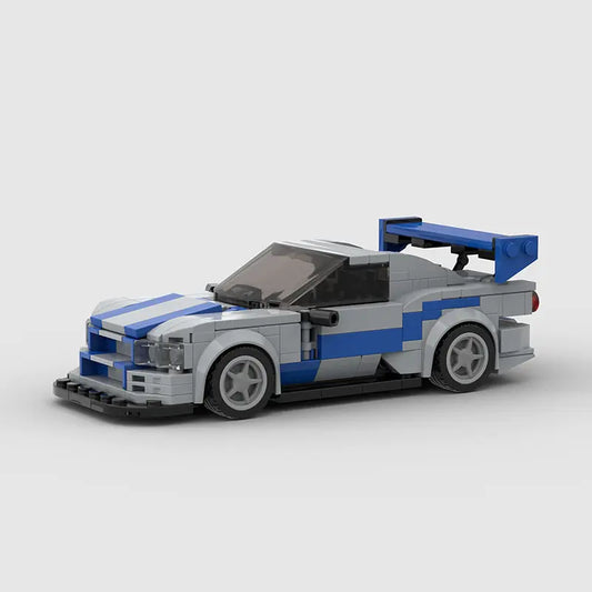 Nissan Skyline R34 LEGO Set (Grey & Blue Edition)