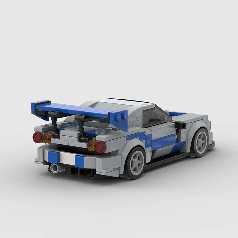 Nissan Skyline R34 LEGO Set (Grey & Blue Edition)